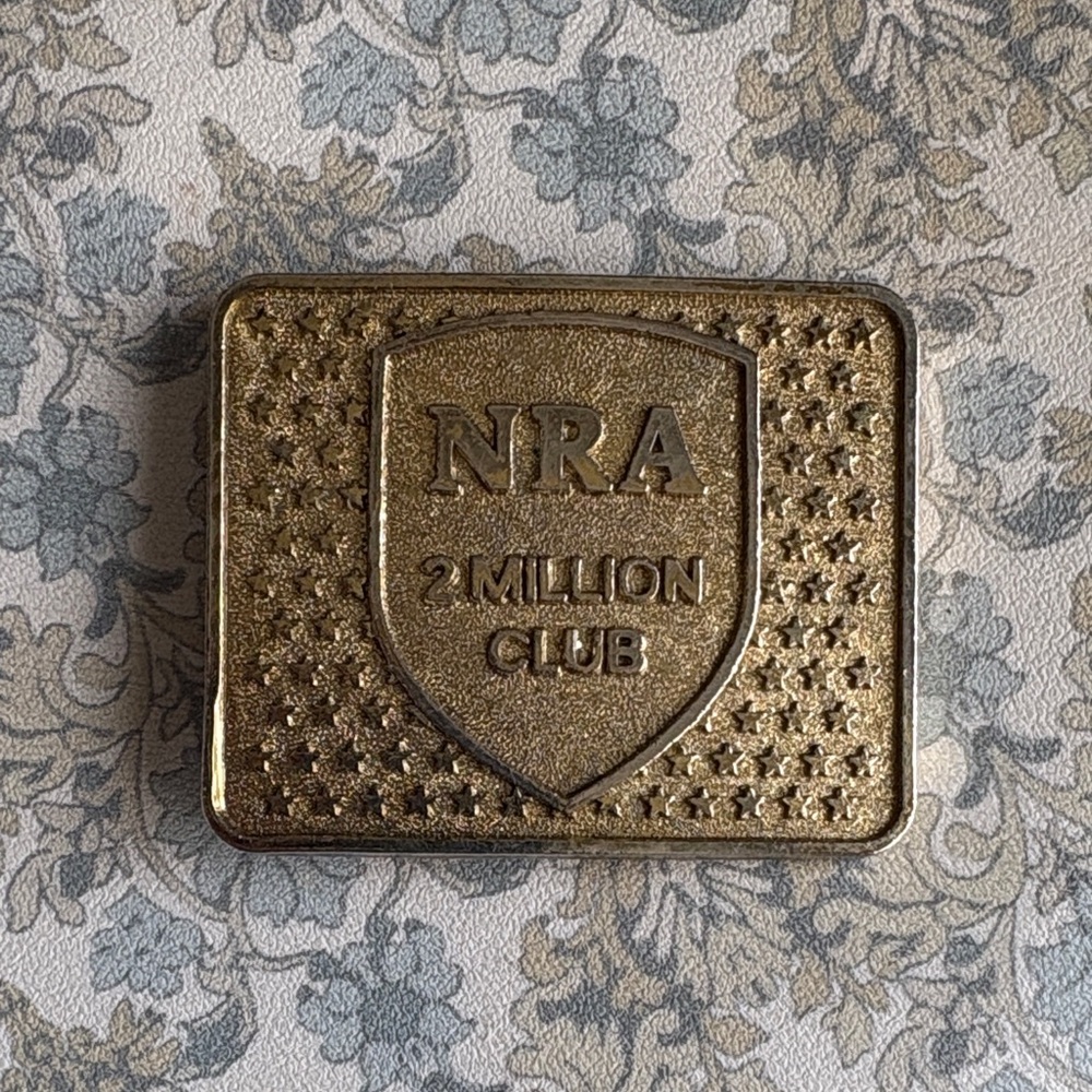 Gold NRA 2 Million Club belt buckle